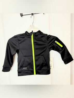 NWT Boys DriWorks Hoodie 3T Black Neon Zip Athletic Jacket Active Toddler